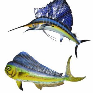 SAILFISH Marlin MAHI MAHI Dolphin Wall Art Metal Handmade